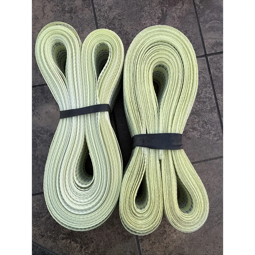 140 Feet of Vintage Lawn Chair Webbing Re-Web Yellow White Stripe Chaise Lounge